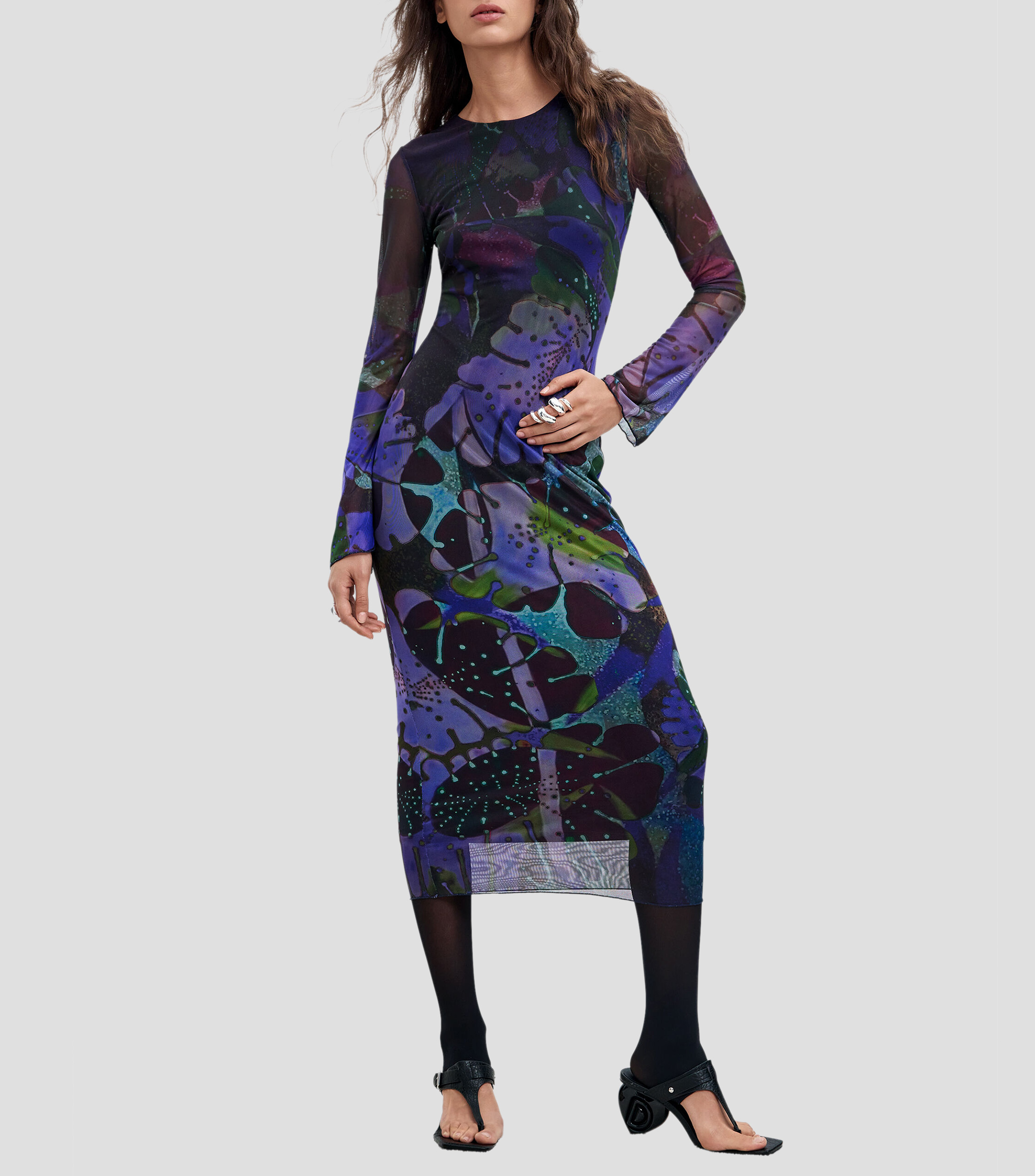 Vestido de fiesta largo manga larga fantasía Mujer